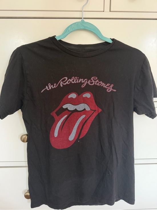 Garage Tops - Garage Black Rolling Stones Red Tongue Logo Tee
